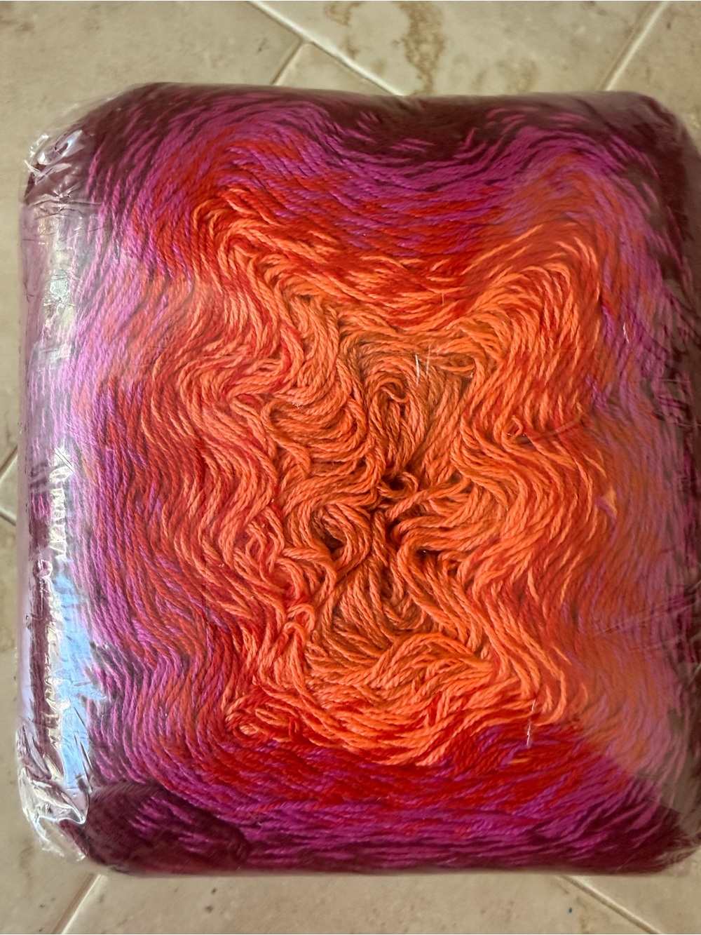 YarnArt Flowers Yarn - Color 310 Deep Burgundy/Salmon/Pink